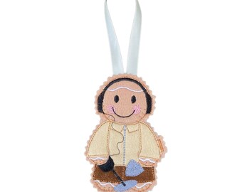 Metal Detector Gingerbread Man Felt Decoration