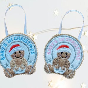Decoração de feltro de gengibre para o primeiro Natal do bebê