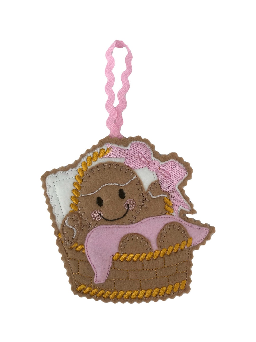 Baby Girl Basket Gingerbread Man Decoration Etsy