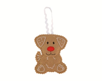 Dog Gingerbread Felt Decoration