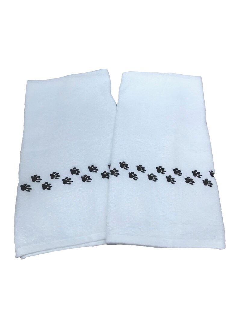 A Pair of Paw Prints Hand Towels Dog Animal Novelty Towels Etsy