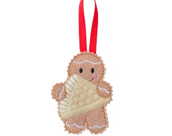 Shortbread Biscuit Gingerbread Man Felt Decoration