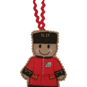 Chelsea Pensioner/Army Veteran Gingerbread Man Felt Decoration