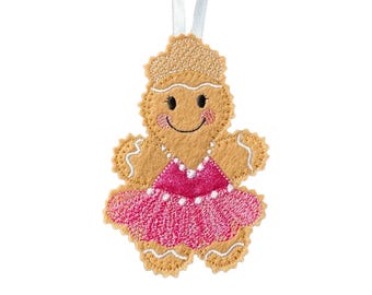 Ballerina Gingerbread Man Felt Decoration