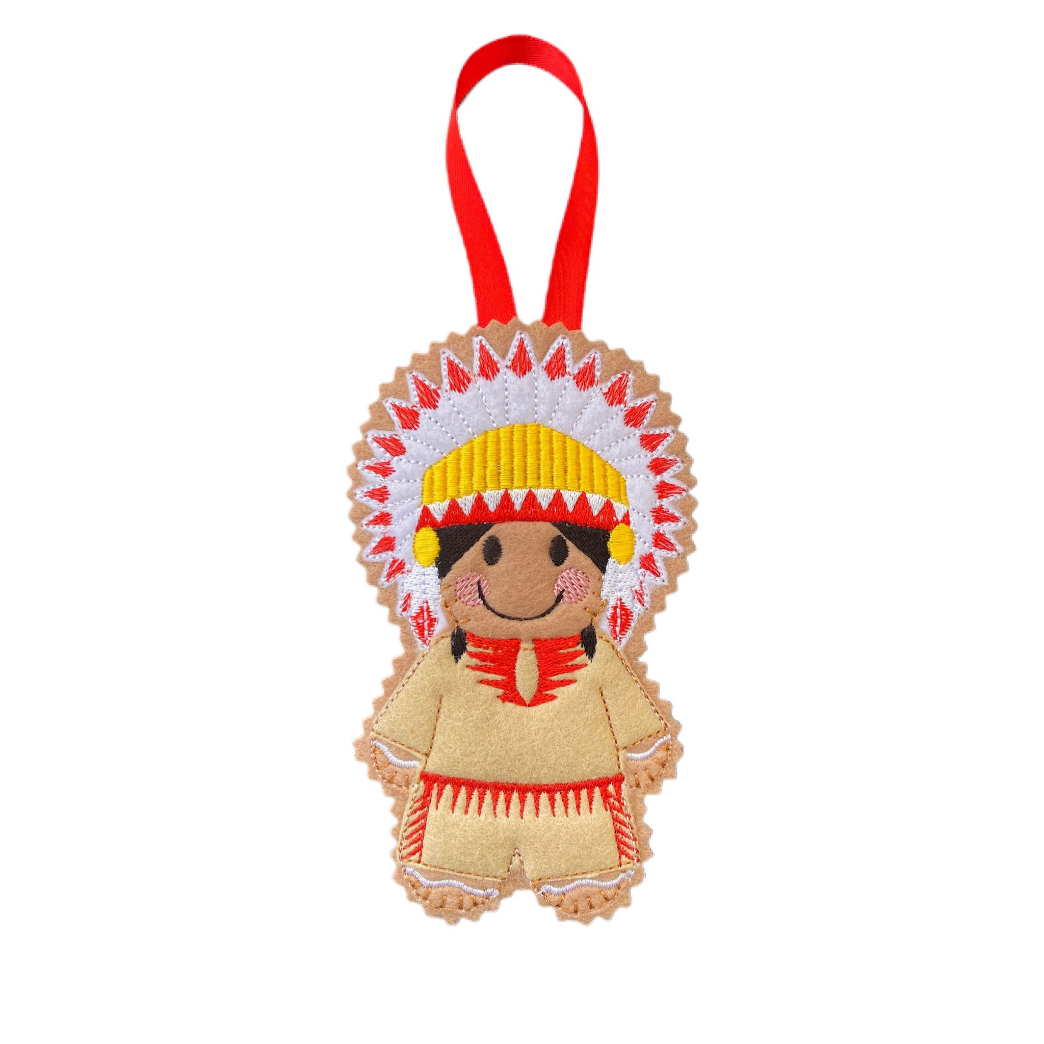 Native American Indian Gingerbread Man Felt Decoration - Etsy