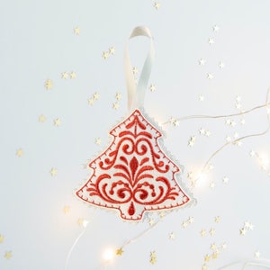 Red and White Felt Decoration- Christmas Tree