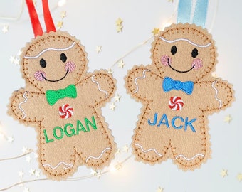 Christmas Personalised  Gingerbread Man Felt Decoration