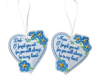 Forget-Me-Not Heart Decoration – Mum or Dad Dementia Awareness Gift