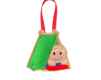 Camping / Tent Gingerbread Man Felt Decoration