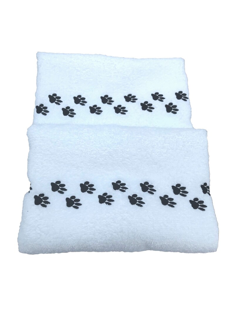 Paw prints hand towels dog cat animal novelty towels Etsy