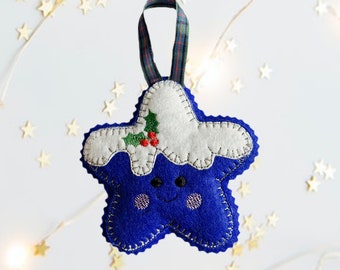 Blue Kawaii Star Hanging Christmas Decoration