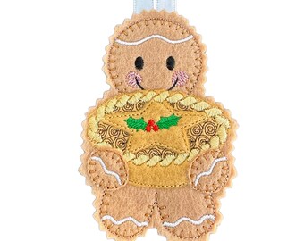 Mince Pie Christmas Gingerbread Felt Decoration