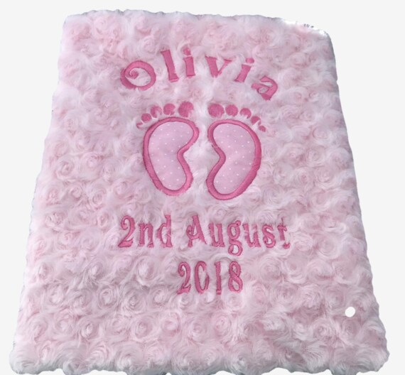 personalised pink baby blankets