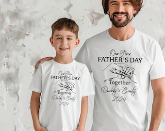Our First Father's Day, Personalized Father's Day Shirt, Custom Father's Day Matching Shirt PNG, Digital