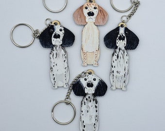 English Setter Wooden Keyring