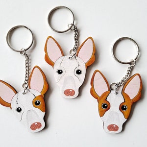 Ibizan Hound Holzschlüsselring, Hundeschlüsselring, Schlüsselring, Schlüsselbund, Hund Schlüsselanhänger, Ibizan Hound Geschenk, Ibizan Hound
