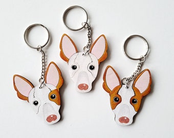 Ibizan Hound Wooden Keyring, Dog Key ring, Keyring, Keychain, Dog Key chain, Ibizan Hound Gift, Ibizan Hound