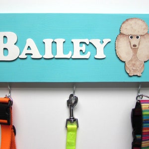 Personalised Poodle Lead Holder, Leash Holder, New Home Gift, Spring Decor, Dog Owner Gift image 1