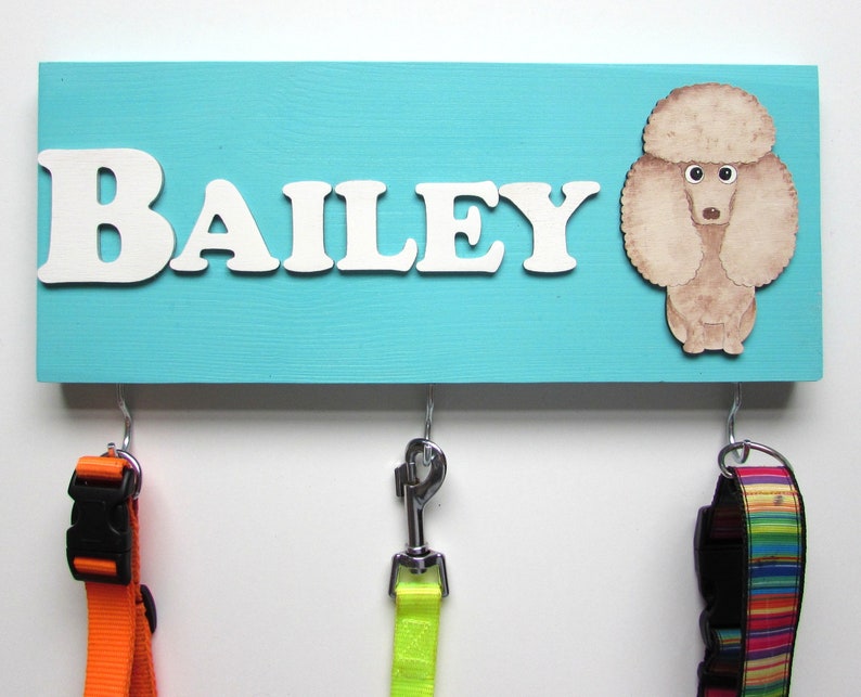 Personalised Poodle Lead Holder, Leash Holder, New Home Gift, Spring Decor, Dog Owner Gift image 1