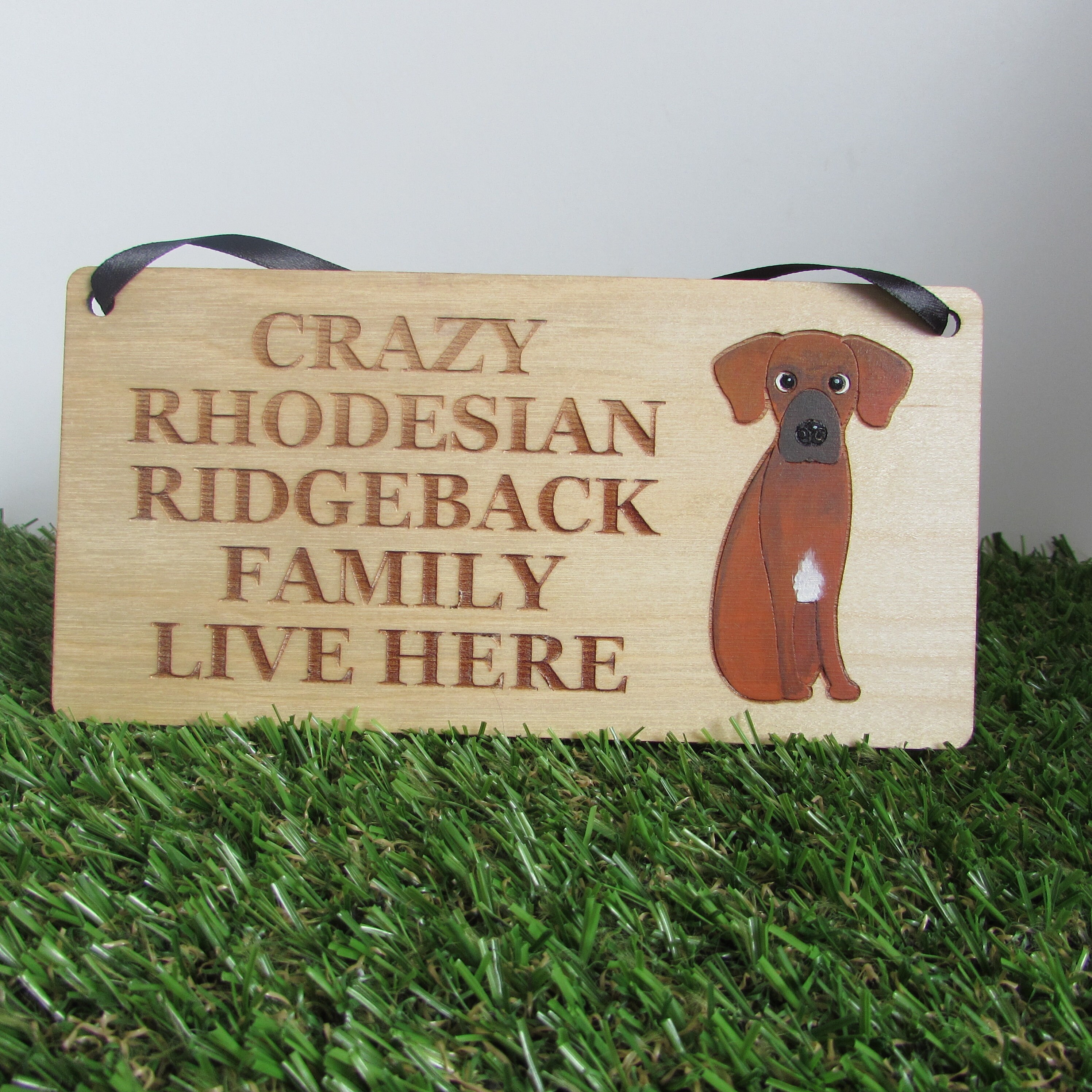 Crazy Rhodesian Ridgeback Family Wooden Sign, Dog Gift, Dog Sign, Dog ...