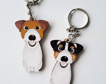 Llavero de madera de Jack Russell, llavero de perro, llavero, llavero, llavero de perro, regalo de Jack Russell, Jack Russell