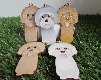Lhasapoo houten sleutelhanger