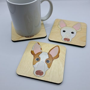 Ibizan Hound Wooden Coaster, Ibizan Hound Gift, Dog Coaster, Wooden Coaster