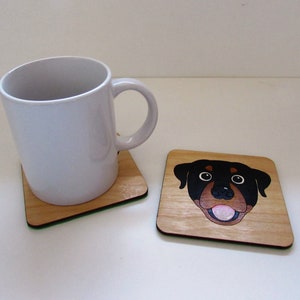 Rottweiler Wooden Coaster, Rottweiler Gift, Dog Coaster, Wooden Coaster
