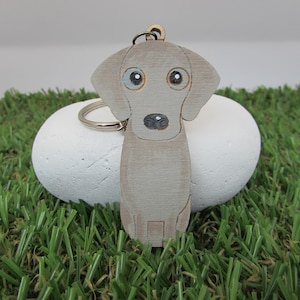 Weimaraner Wooden Keyring