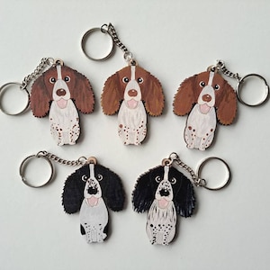 Springer Spaniel Wooden Keyring, Dog Key ring, Keyring, Keychain, Dog Key chain, Springer Spaniel Gift, Springer Spaniel