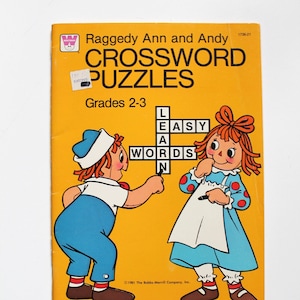 Raggedy Ann and Andy Crossword Puzzles Grades 2 3 Book 1981 Etsy
