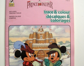 Prince and the Pauper Trace and Colour Book 1991 RARE