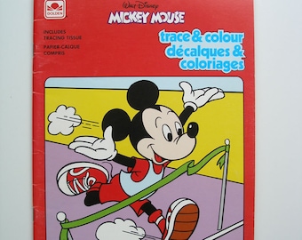 Mickey Mouse Trace and Colour Book 1985 RARE