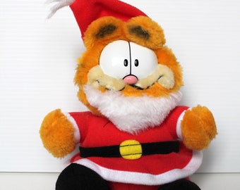 Vintage Garfield Santa Claus Plush 1983
