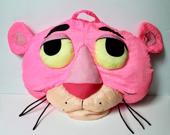 Pink Panther Head Pillow Nylon Plush Puffalump 1990s