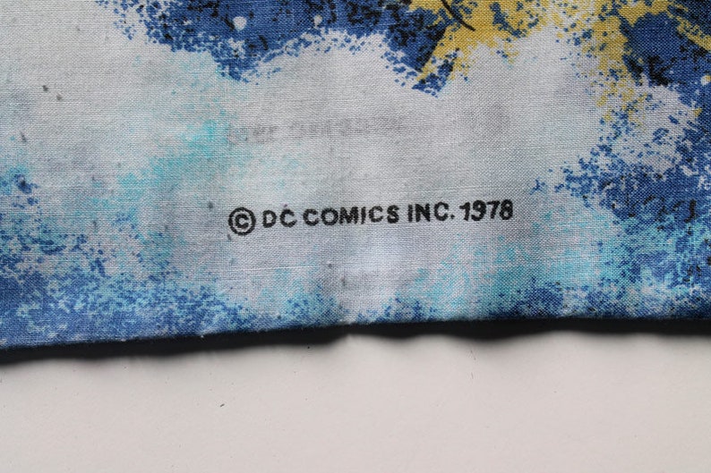 Vintage Superman Twin FLAT Bed Sheet and Standard Pillowcase 1978