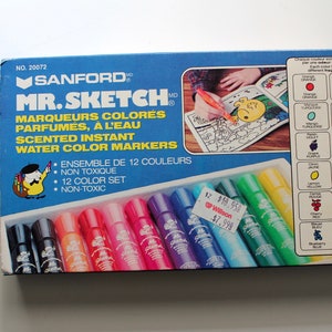Vintage Sanford Mr. Sketch Scented Water Color Markers Set of 12 6A
