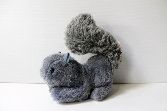 Grey Squirrel Pillow Pet Dakin Plush 1981 Etsy