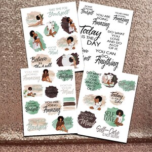 Pre-Cut Self-Care Stickers for Planner or Journal