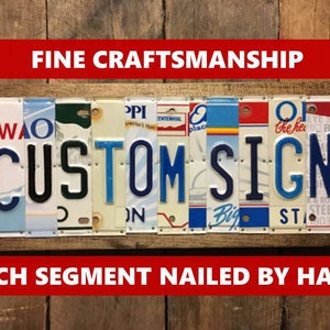 Custom License Plate Sign ~ Last Name - Custom Sign ~ Customized - Personalized ~ Unique Gift ~ 10 Year Tin Anniversary Gift - Wedding Gift