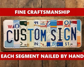Custom License Plate Sign ~ Last Name - Custom Sign ~ Customized - Personalized ~ Unique Gift ~ 10 Year Tin Anniversary Gift - Wedding Gift