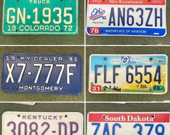 Vintage Ohio Kentucky South Dakota License Plates, your choice