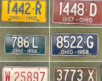 Vintage Ohio License Plates, your choice