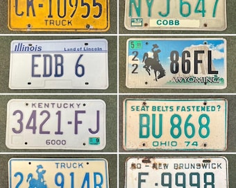 Vintage Pennsylvania, Georgia, Illinois, Wyoming, Ohio, Kentucky, New Brunswick License Plates, your choice
