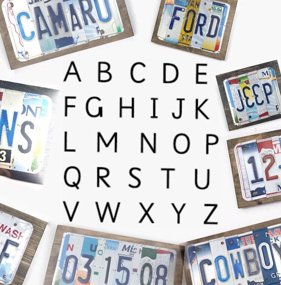 License plate Letters and numbers do it yourself metal art ...