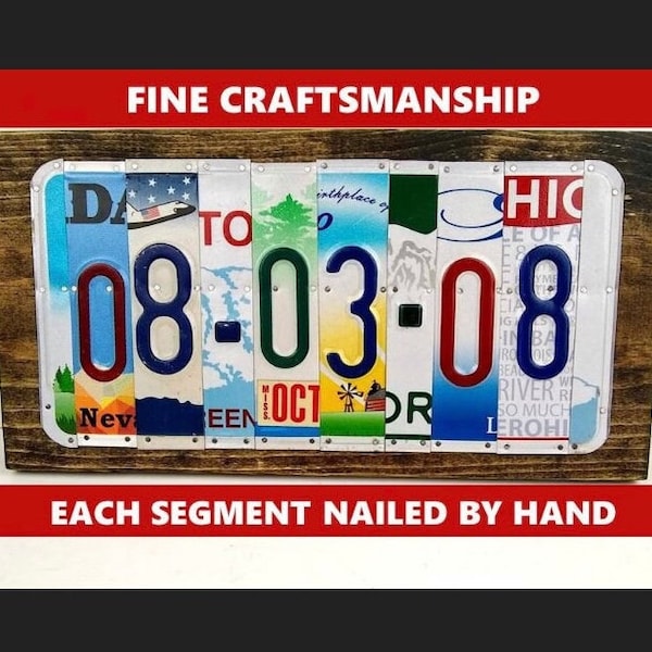 10 Year Anniversary Gift for Husband, 10 Year Gift of Tin, Wedding Date License Plate Sign for Wife, Anniversary Present, License Plate Sign