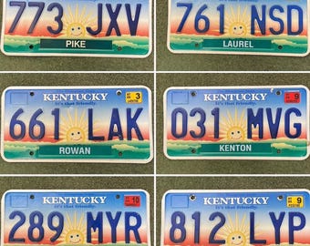 Vintage smiling sun Kentucky License Plates, your choice