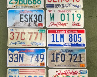 Vintage South Dakota License Plates, your choice
