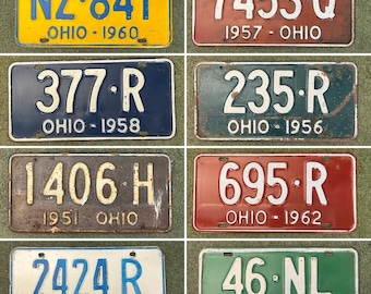 Vintage Ohio License Plates, your choice
