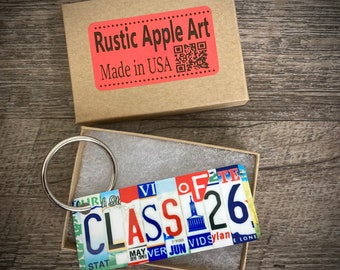Class of 2026 License Plate Keychain, Class of 2026 gift, Class of 2026 bagtag, Class of 26 keychain